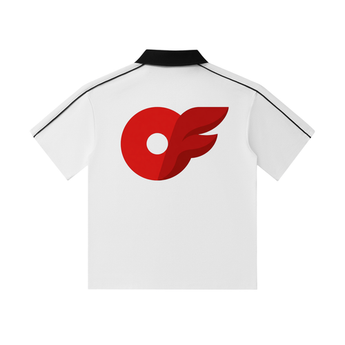 Contrast Collar Short-Sleeve Polo Shirt